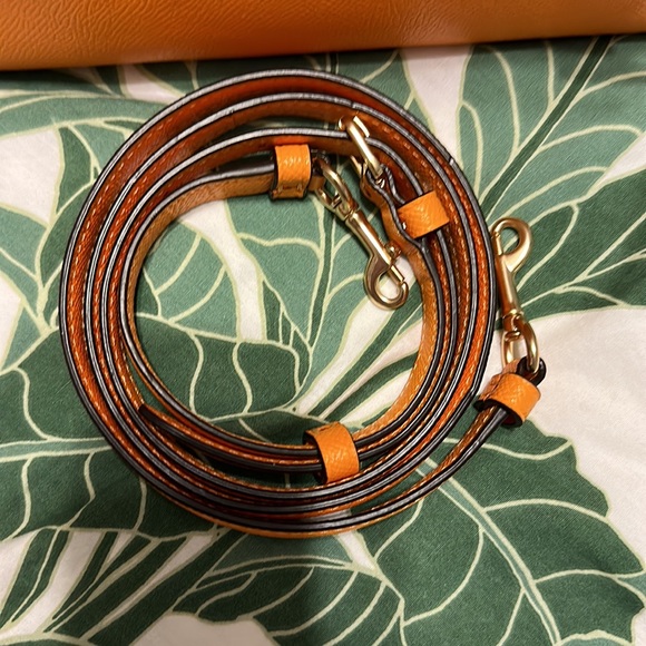 Used Orange Coach Mini Bag w/ Strap and Matching Wallet - Picture 7 of 16